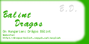 balint dragos business card