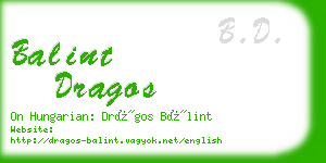 balint dragos business card